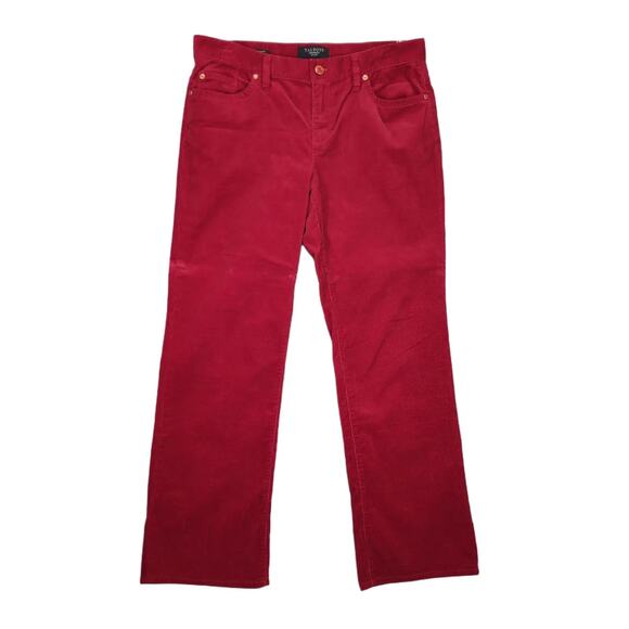 Talbots Signature Boot Women's 8 Red Corduroy Pants 32x29.5" Stretch Preppy - Picture 1 of 6